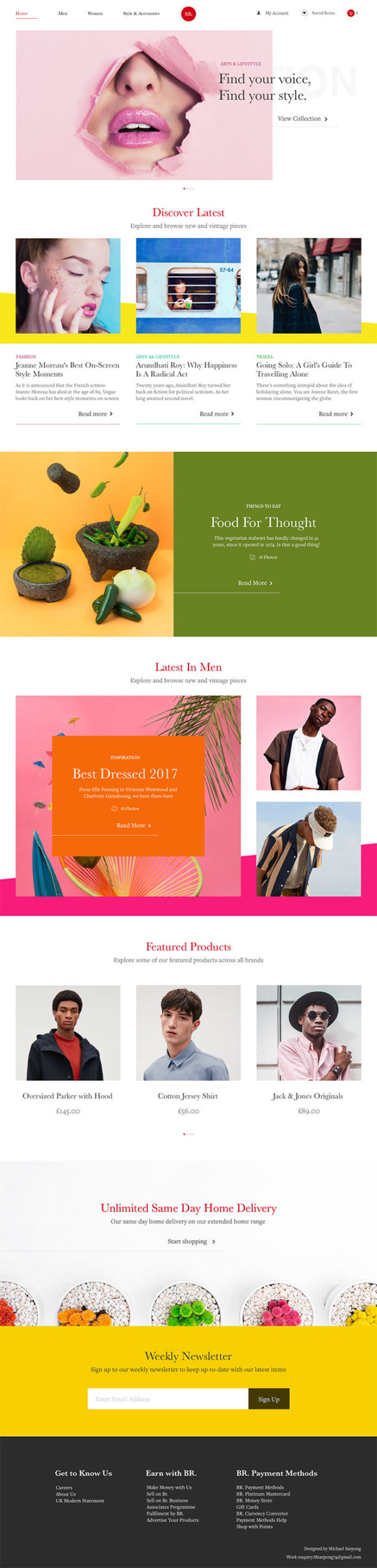 Br:免费的Sketch电商/博客模板(Br: Free Sketch ecommerce / blog template)插图1