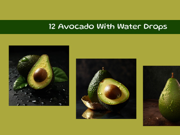 Avocado With Water Drops