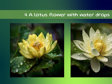 A lotus flower with water drops