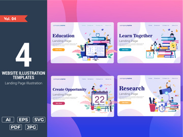 [Vol. 04] Education Website Illustration Templates - Landing Page