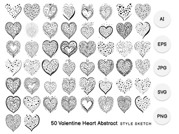 Valentine Heart Abstract Element Black