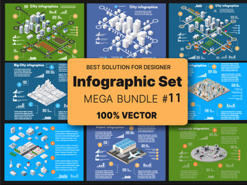 Isometric set infographics
