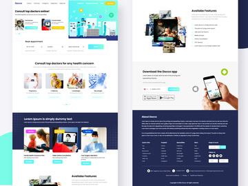 Hospital Management Website Landing Page Mockup