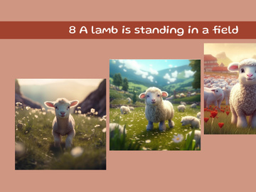 A lamb is standing in a field
