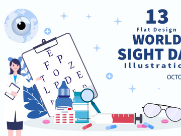 13 World Sight Day Eye Vector Illustration