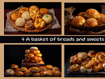 A basket of breads and sweets