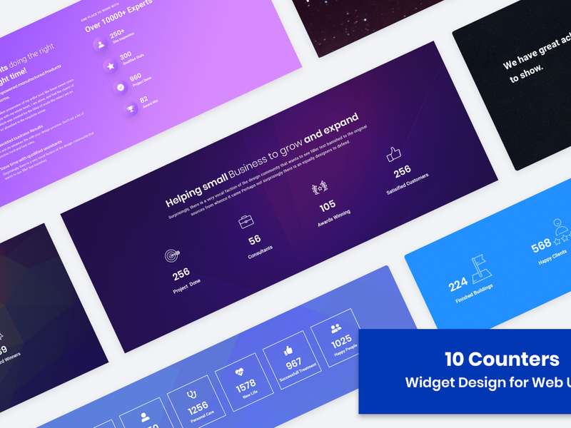 10 Statistics/Counter Widget Design for Web-UI Kit by ~ EpicPxls