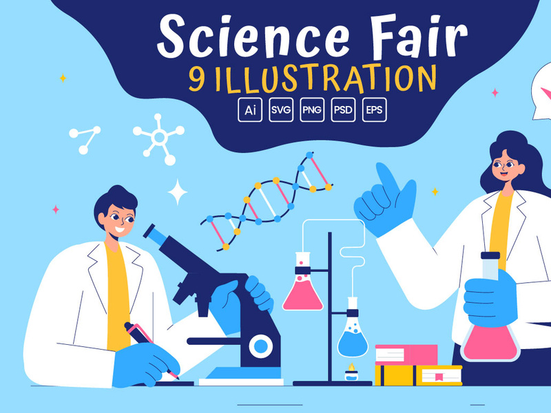 9 Laboratory Science Fair Illustration by denayuneep ~ EpicPxls