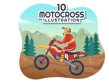 10 Motocross Sport Illustration