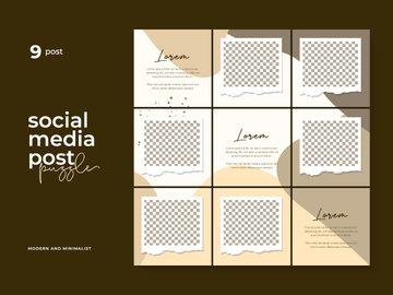 Social Media Post Template Instagram Puzzle Vector