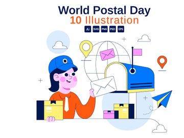 10 World Postal Day Illustration