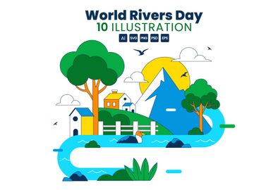 10 World Rivers Day Illustration