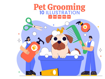 10 Pet Care and Grooming Illustration