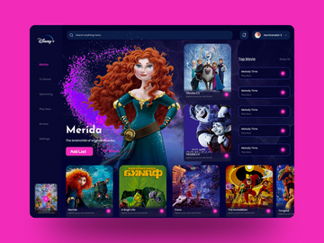 Disney+  Movie Landing Page design