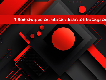 Red shapes on black abstract background