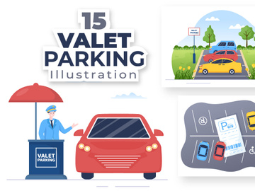 15 Valet Parking Car Illustration
