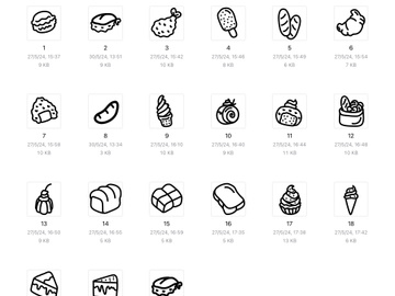 21 svg icons illustration food stickers