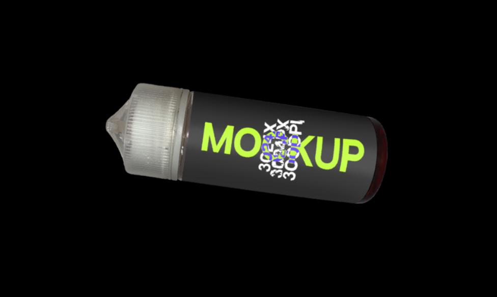 电子液体瓶 - 免费模版(Vape E-Liquid Bottle - Free Mockup)插图