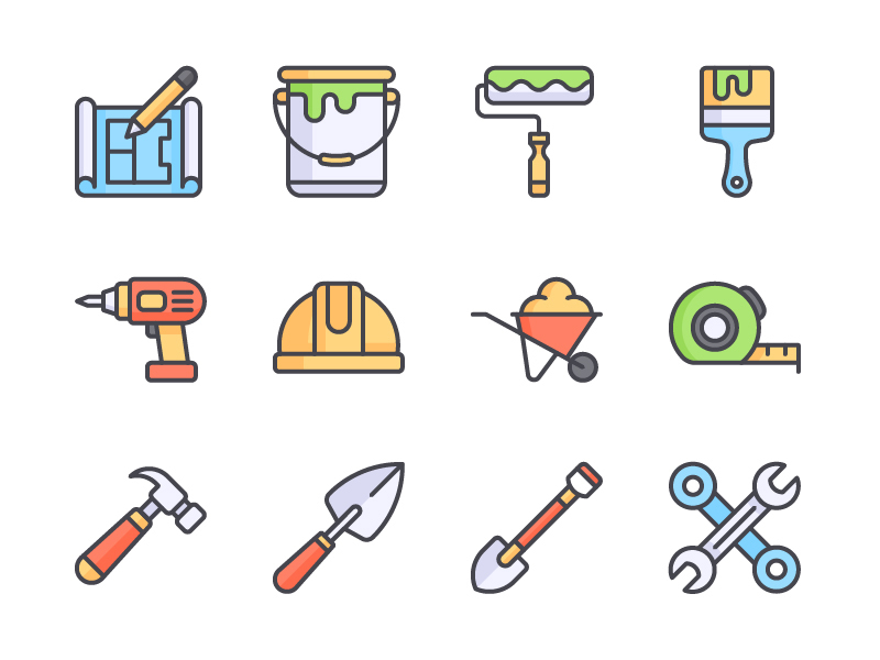 建筑图标集(Construction Icon Set)插图