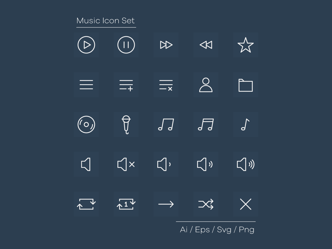 音乐图标集(Music Icon Set)插图