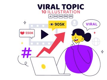 10 Viral Topic Vector Illustration