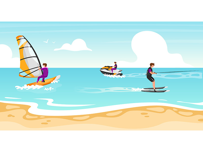 Water sports flat vector illustration by The Img EpicPxls