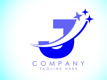 Initial alphabet with swoosh and star sign. Shooting star logo design vector template for business and company identity