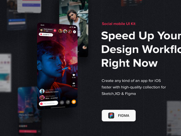 Jazam - Social mobile app UI Kit for FIGMA