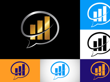 Finance and Marketing concept logo designs vector illustration