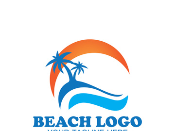 Beach logo design Vector template