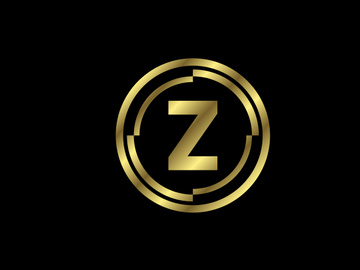 Golden English alphabet with golden circle frames. English alphabet, vector illustration