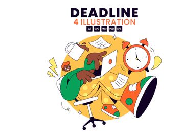 4 Deadline Vector Illustration