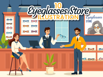 10 Eyeglasses Store Illustration