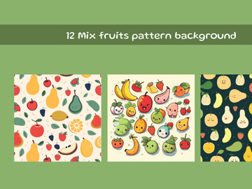 Mix fruits pattern background