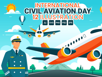 12 Civil Aviation Day Illustration