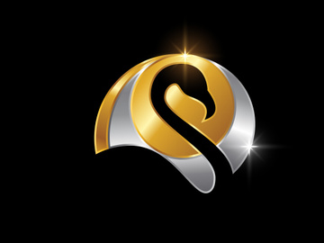 Swan head logo sign symbol in abstract circle, Bird logo design concept