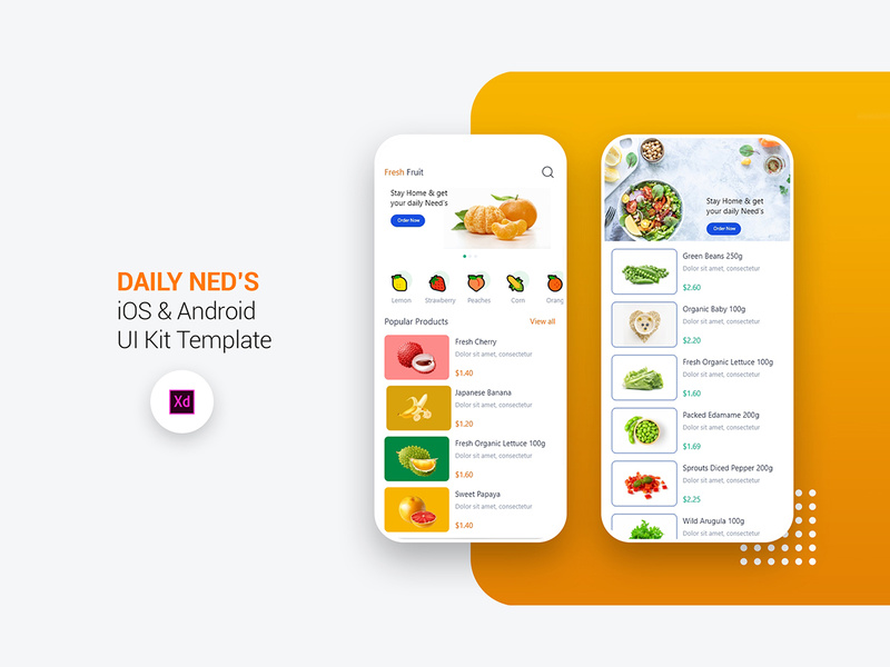 Fresh Fruit-Mobile App UI Kit by SB Trading ~ EpicPxls