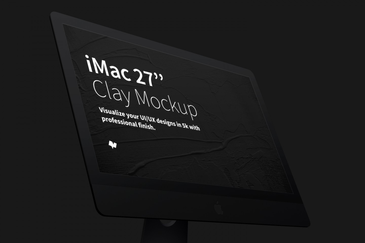 Clay iMac 27 "模拟图，显示器特写(Clay iMac 27” Mockup, Display Close Up)插图3