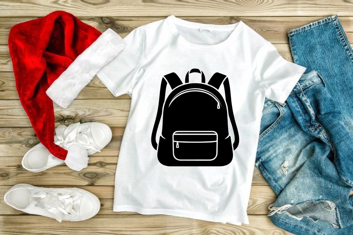 Klassischer Rucksack-Design mit vorderer Rundtasche und verstellbaren Trägern, perfekt für Schule, Wandern oder den täglichen Pendelverkehr. Einfaches Vektorsymbol.