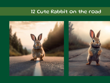 Cute Rabbit on the road