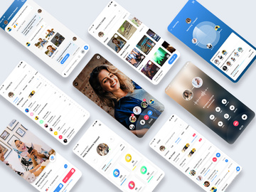 Contacts - Call, Message, Video chat and Share mobile app UI Kit
