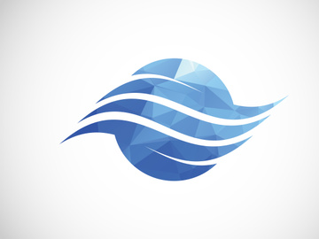 Air conditioner low poly logo sign symbol. Hot and cold symbol