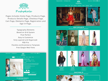 Pushpkala - Responsive Ecommerce website PSD template 
