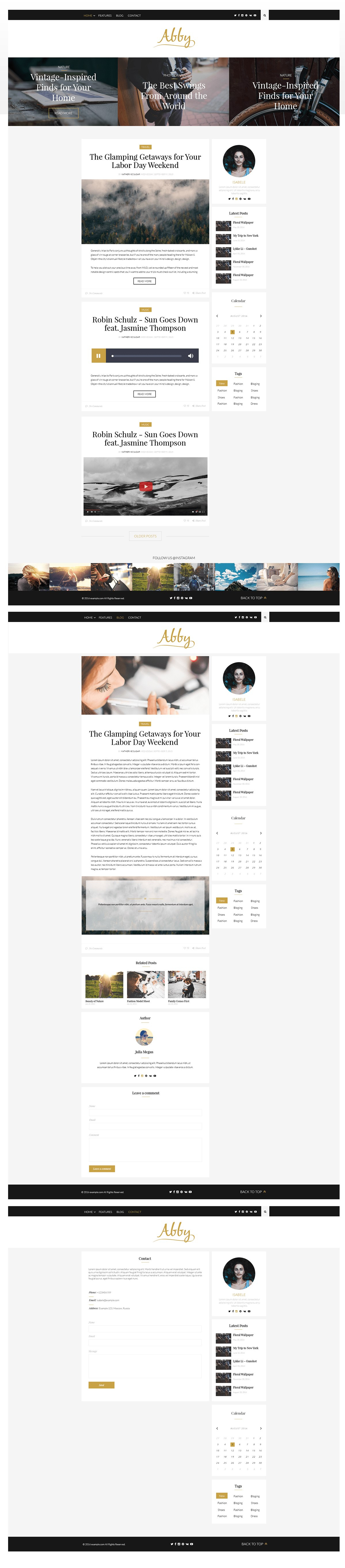 ABBY免费PSD博客主题(ABBY Free PSD Blog Theme)插图1