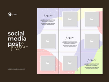 Social Media Post Template Instagram Puzzle Vector