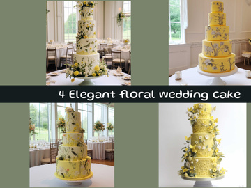 Elegant floral wedding cake