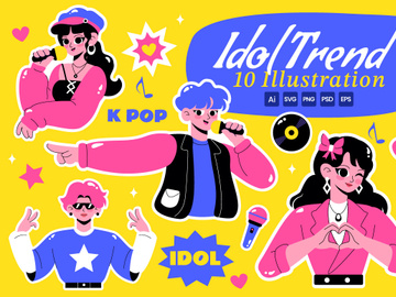 10 K-pop Idol Trend Illustration
