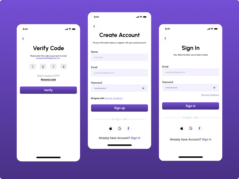 Mobile App Login Screen Design by Aroojzahrakhan198 ~ EpicPxls