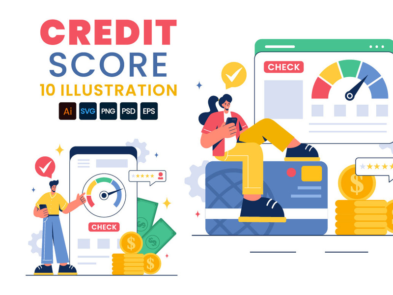 10 Credit Score Vector Illustration by denayuneep ~ EpicPxls