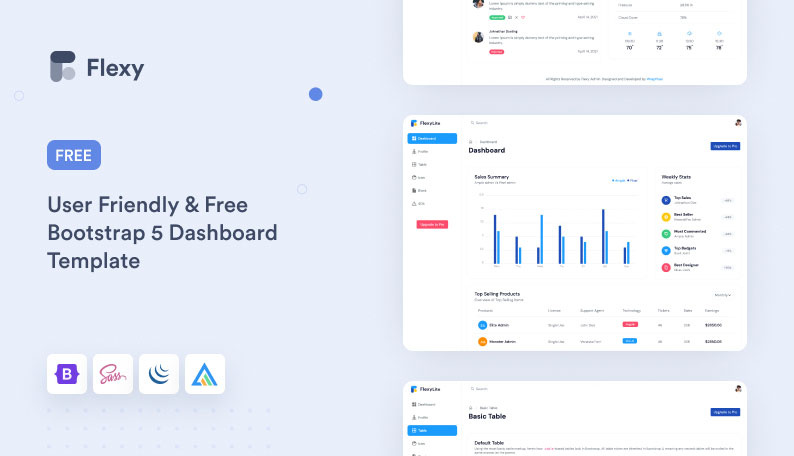 Flexy Free Bootstrap Admin Dashboard Template by Wrappixel ~ EpicPxls